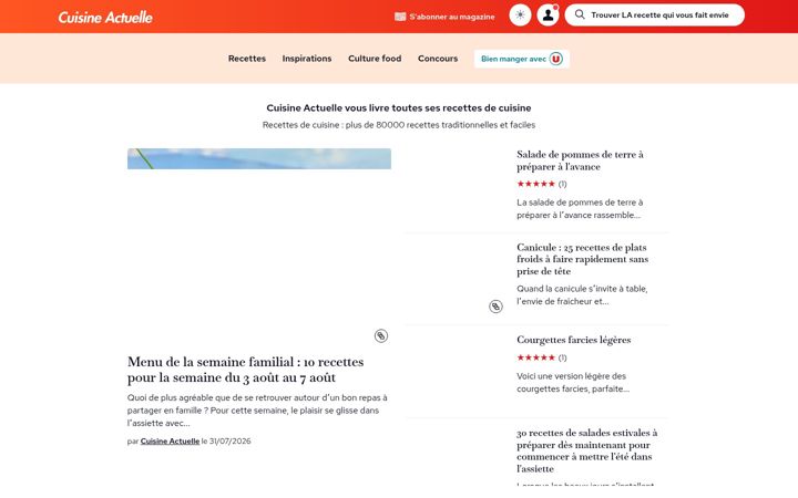 Ekrano kopija cuisineactuelle.fr