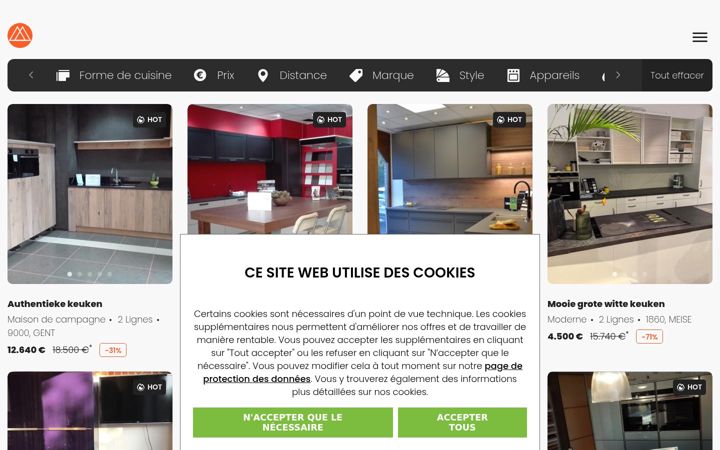 Screenshot of cuisinedexpositionavendre.be