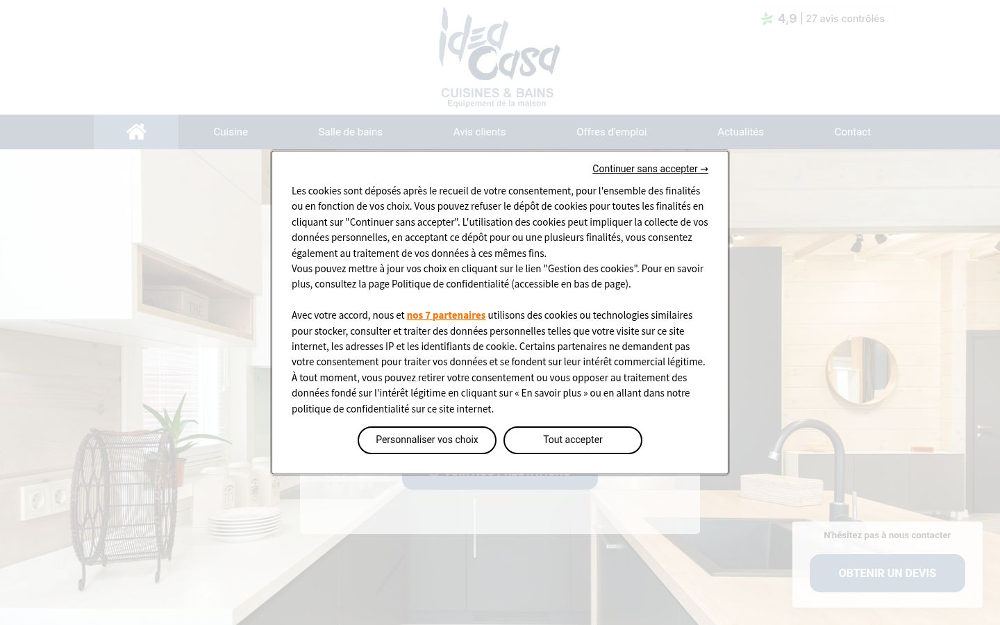 Screenshot of the consent banner shown before any interaction