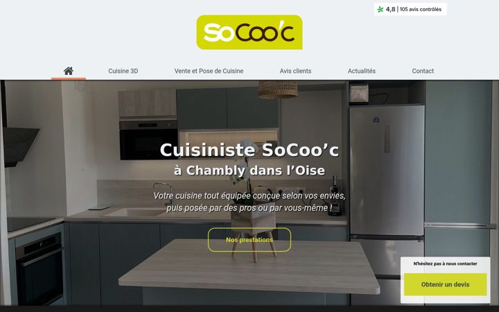 Ekrano kopija cuisines-chambly.fr