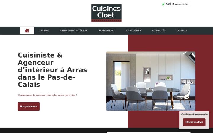 Screenshot of cuisines-cloet-arras.com