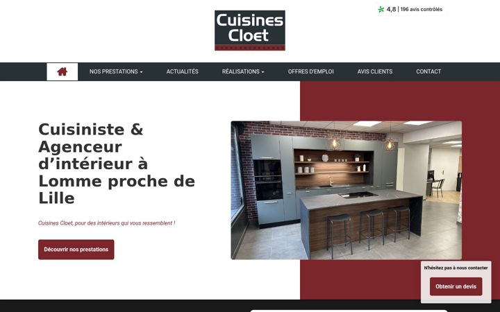 Screenshot of cuisines-cloet.com