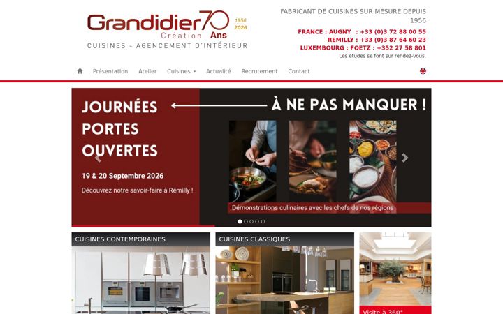 Screenshot of cuisines-grandidier.fr