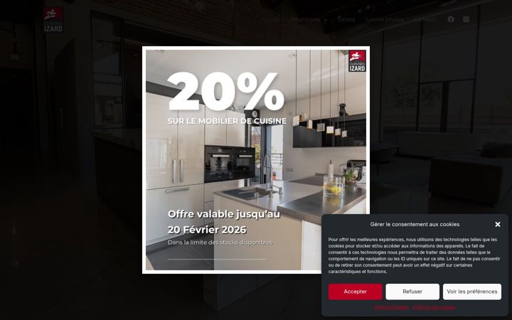 Screenshot van cuisines-izard.fr