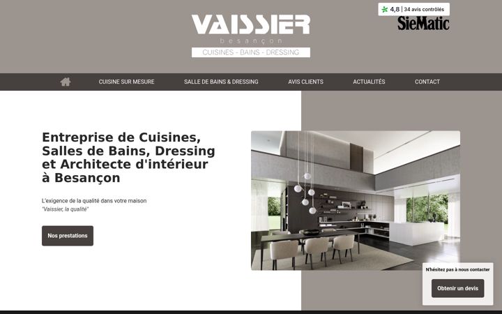 Screenshot of cuisines-vaissier.com