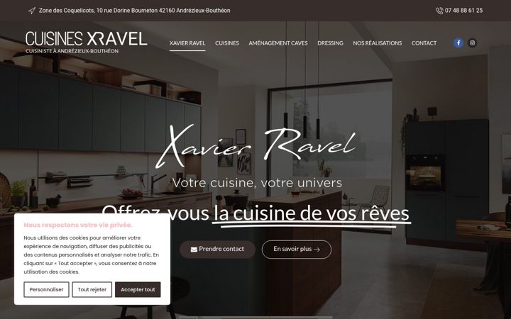Screenshot of cuisines-xravel.fr
