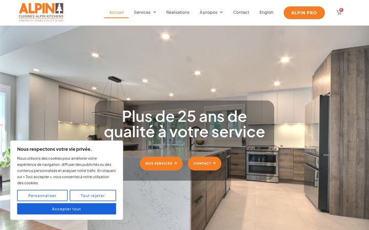 Screenshot of cuisinesalpin.com