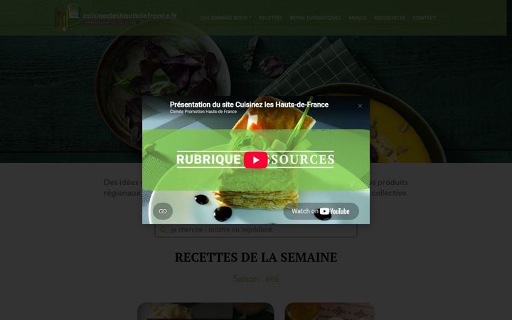 Screenshot of cuisinezleshautsdefrance.fr