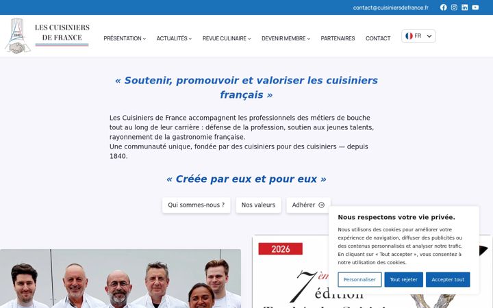 Screenshot of cuisiniersdefrance.fr