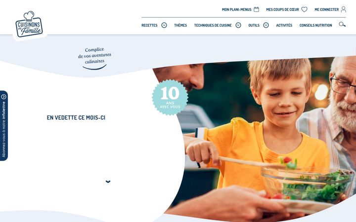 Screenshot of cuisinonsenfamille.ca