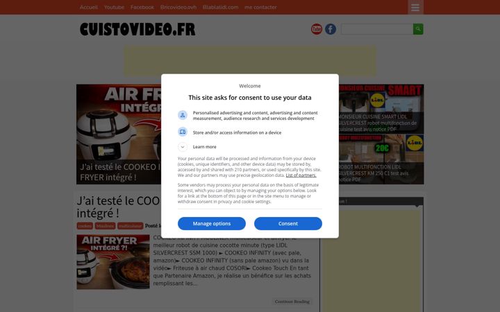 Screenshot of cuistovideo.fr