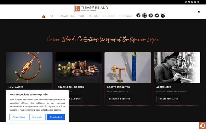 Screenshot van cuivre-island.fr