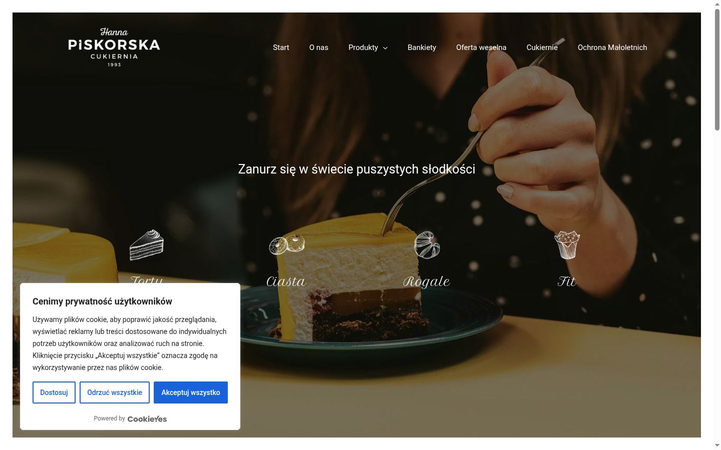Snimka zaslona bannera za privolu prikazanog prije bilo kakve interakcije