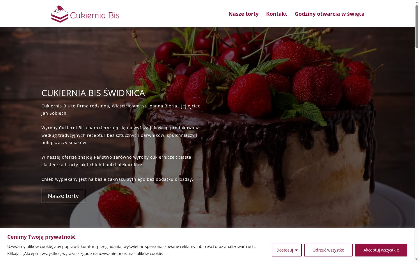 Screenshot del banner di consenso mostrato prima di qualsiasi interazione
