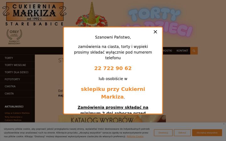 Screenshot di cukierniamarkiza.com.pl