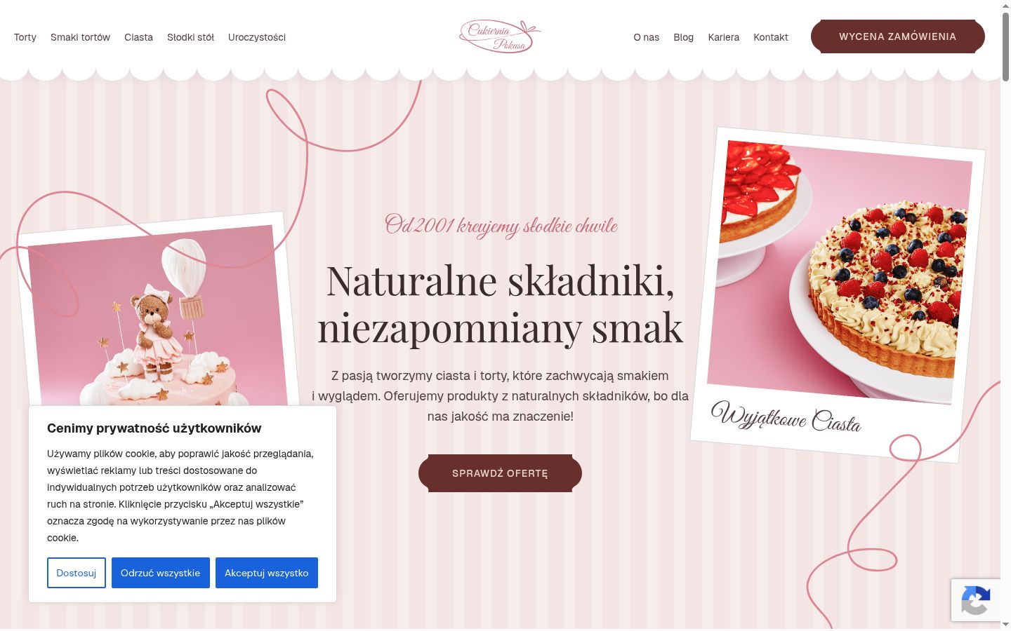 Screenshot del banner di consenso mostrato prima di qualsiasi interazione