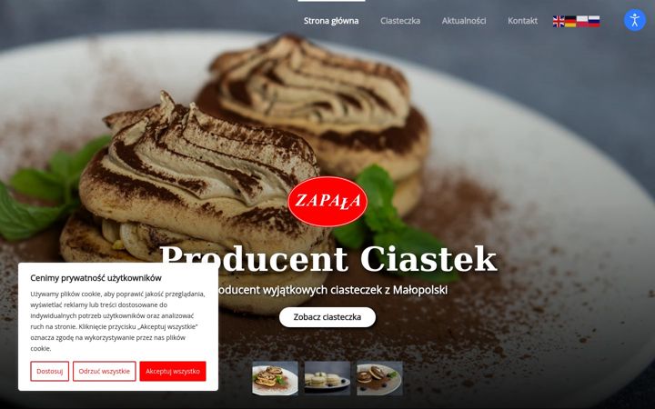 Screenshot of cukierniazapala.pl