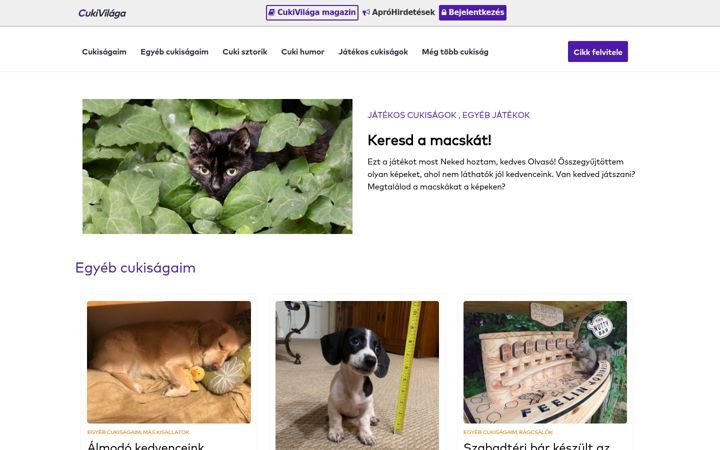 Screenshot of cukivilaga.hu