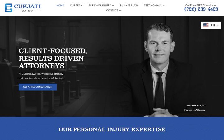 Screenshot of cukjati-law.com