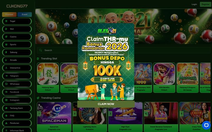 Screenshot of cukong77slot.net