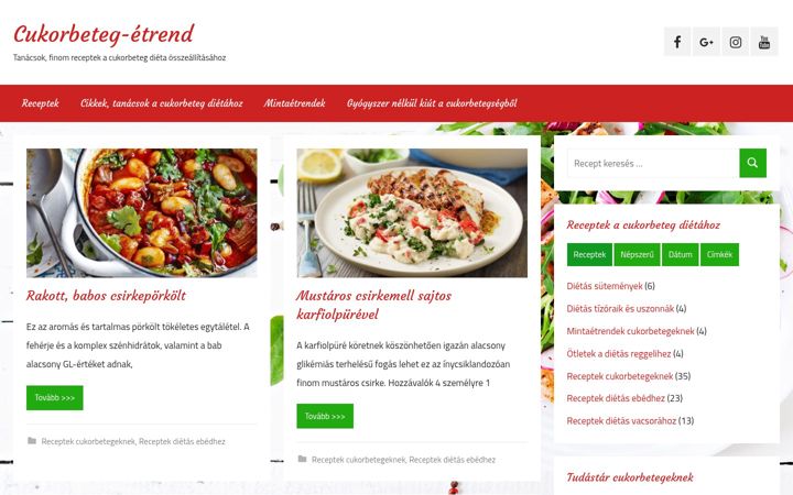 Screenshot of cukorbeteg-etrend.eu