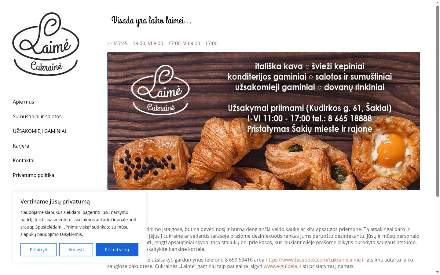 Screenshot del banner di consenso mostrato prima di qualsiasi interazione