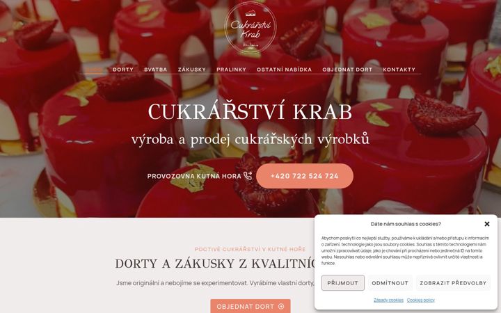 Screenshot stránky cukrarnaukraba.cz