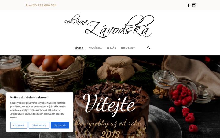 Screenshot stránky cukrarnazavodska.cz