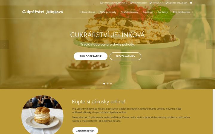 Screenshot stránky cukrarstvijelinkova.cz