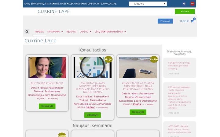 Screenshot of cukrinelape.com