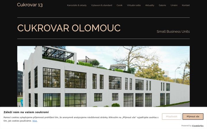 Screenshot stránky cukrovarolomouc.cz