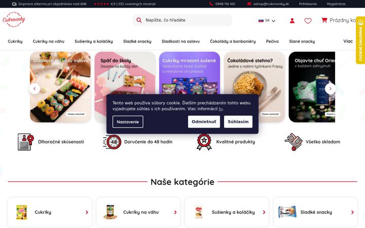 Screenshot of cukrovinky.sk