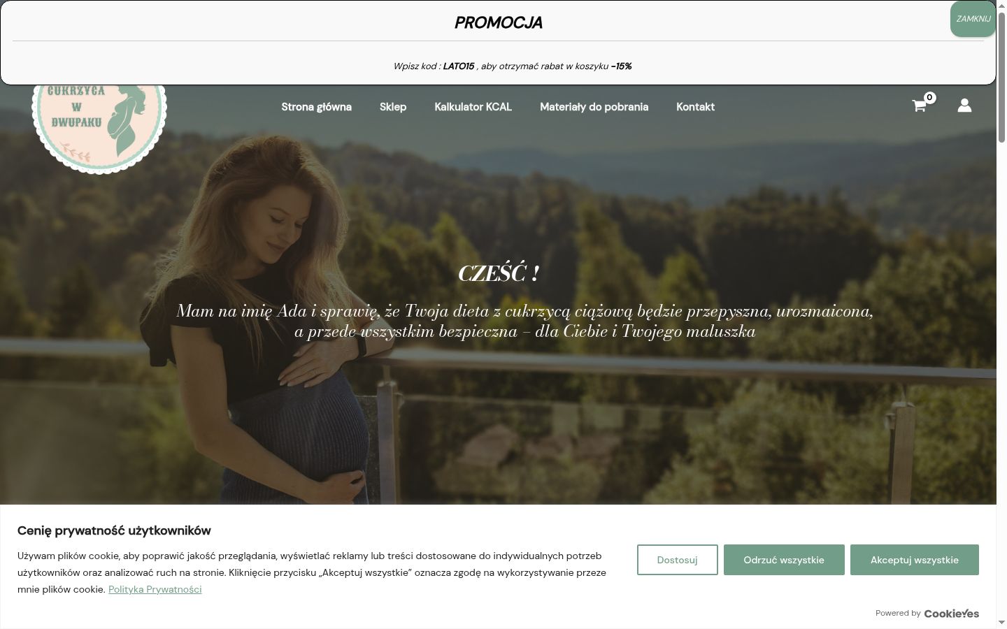 Screenshot del banner di consenso mostrato prima di qualsiasi interazione