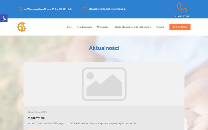 Screenshot of cukrzycylodz.pl