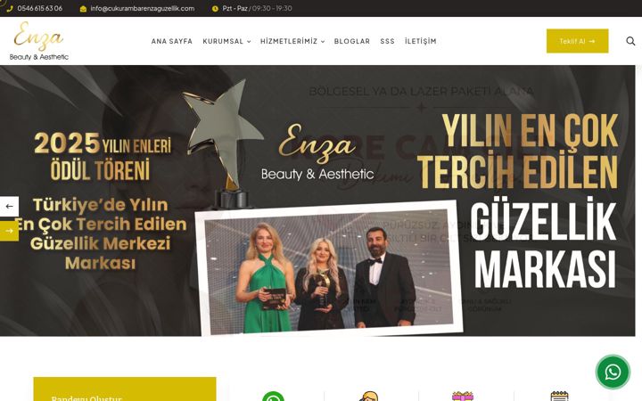 Screenshot of cukurambarenzaguzellik.com
