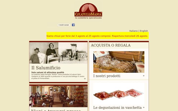 Screenshot of culatellomania.it