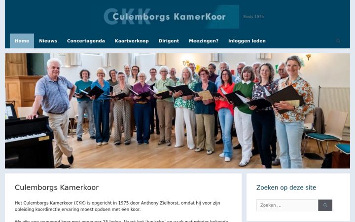 Screenshot of culemborgskamerkoor.nl