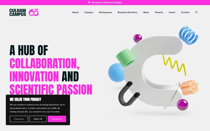 Screenshot of culham.org.uk