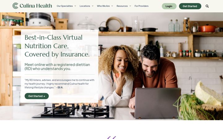 Screenshot of culinahealth.com