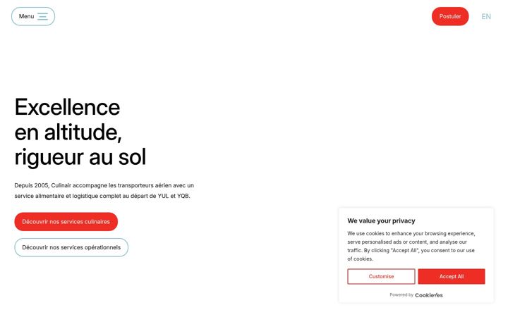 Screenshot of culinair.ca