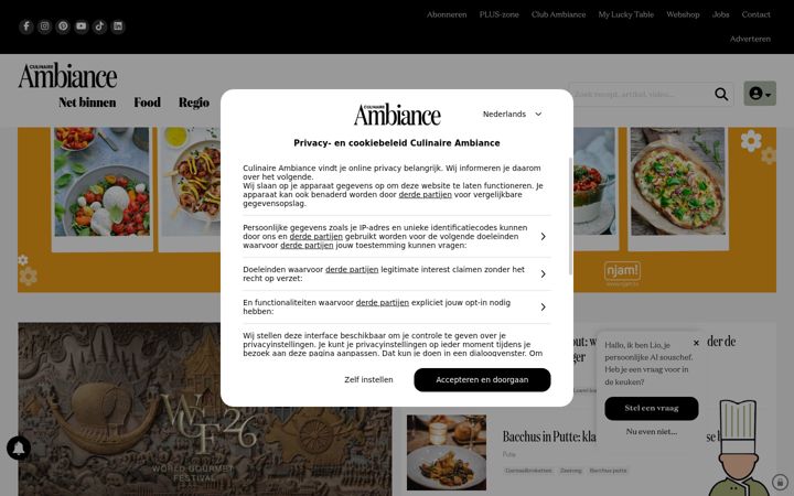 Screenshot of culinaireambiance.com