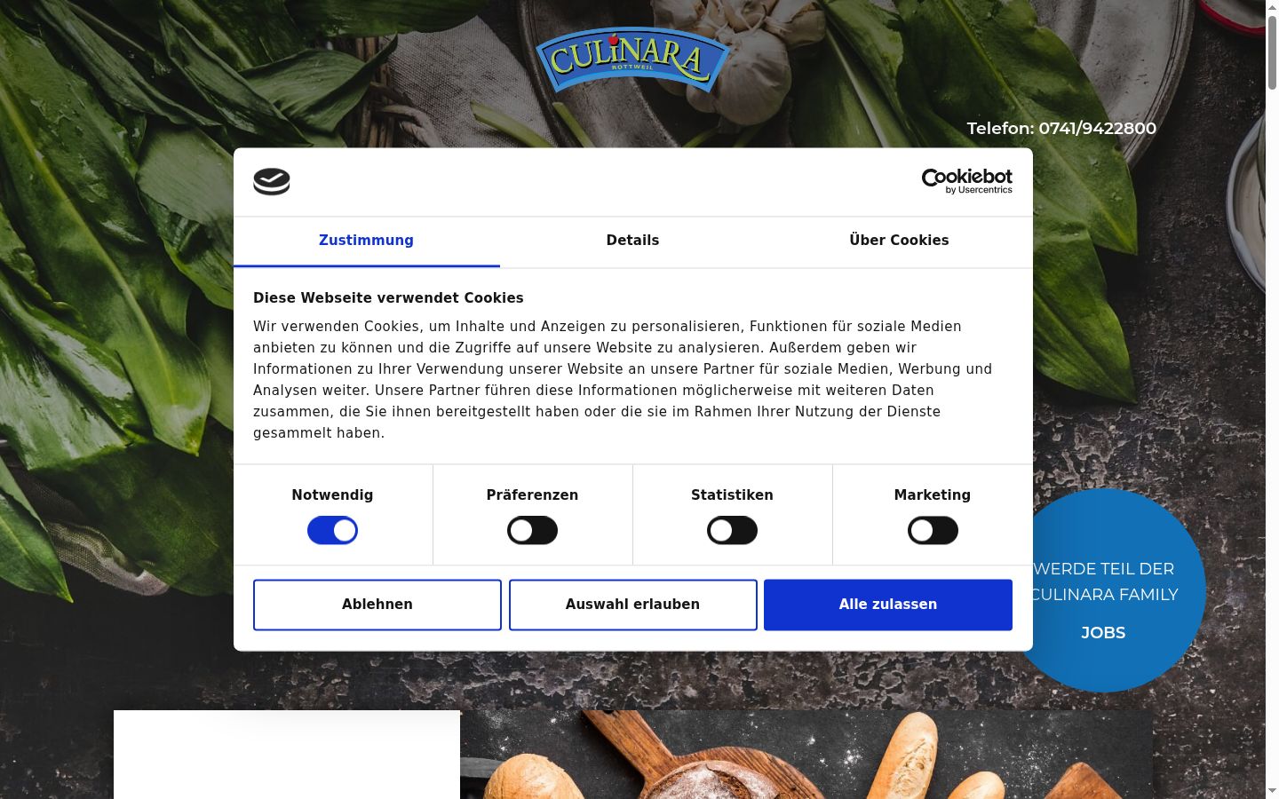 Captura de pantalla del banner de consentimiento mostrado antes de cualquier interacción