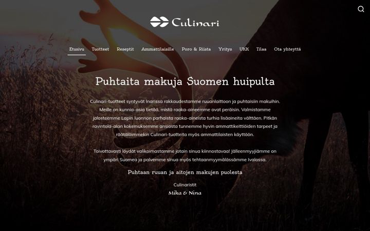 Screenshot di culinari.fi
