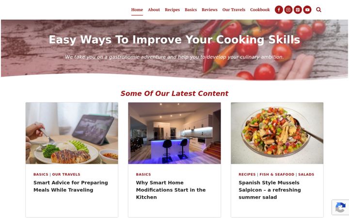 Screenshot of culinaryambition.com