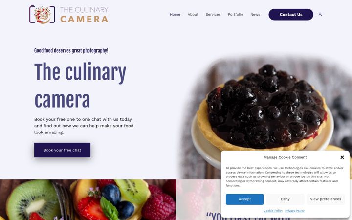 Screenshot of culinarycamera.co.uk