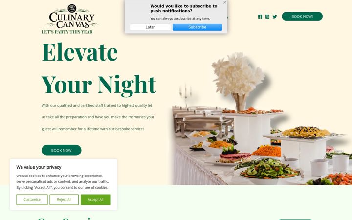 Screenshot of culinarycanvas.co.uk