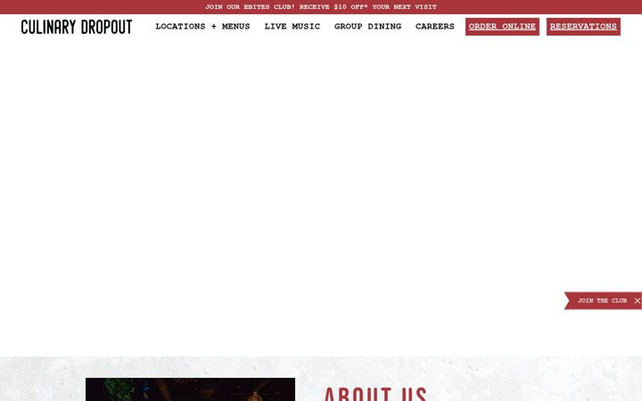 Screenshot of culinarydropout.com