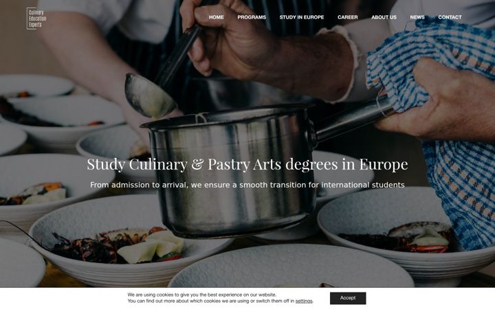Screenshot of culinaryeducationexperts.com