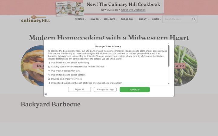 Screenshot of culinaryhill.com