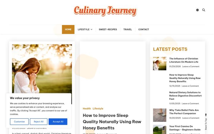 Snímek obrazovky culinaryjourney.info